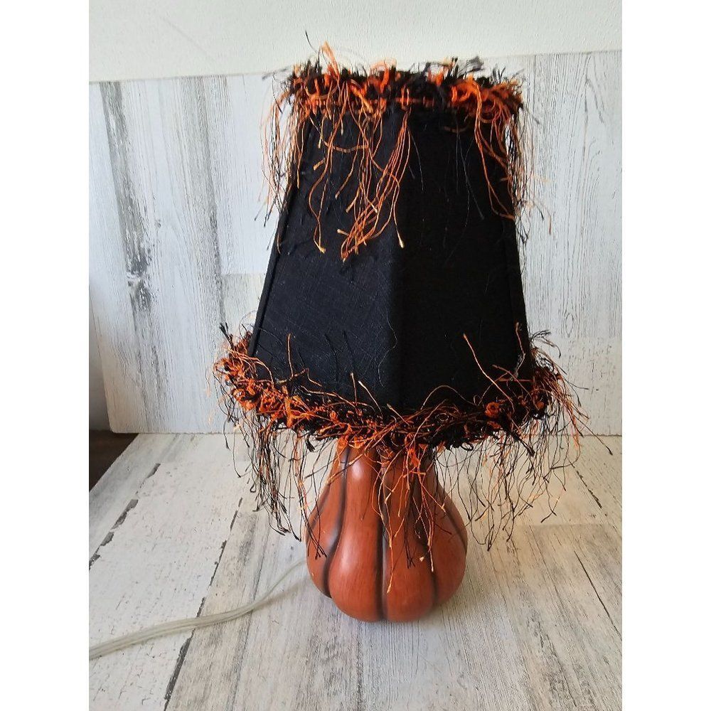 Homestead shoppe gord pumpkin lamp light fall Halloween decor shabby‎ chic cute